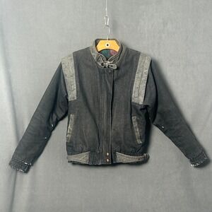 Vintage 80s Sergio Valente Denim Jacket Womens Small Blanket Lined Distressed